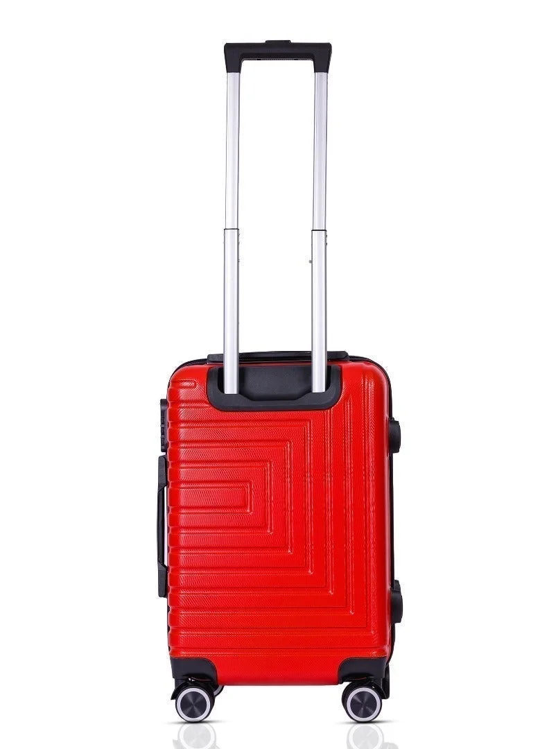 MNUK Pilgrimage Carry-on Luggage | Hardside Soft Handle Trolley with Universal Lock |Double 360° 4 Wheeler| Cabin-20 Inch, Red